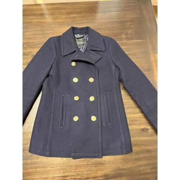J.Crew navy coat cashmere by Nello Gori - Picture 3 of 13